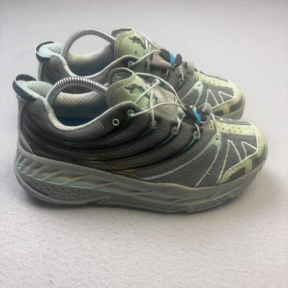 Hoka One One Stinson Trail Shoes Womens Size 9.5 Gray Mesh Running Sneakers